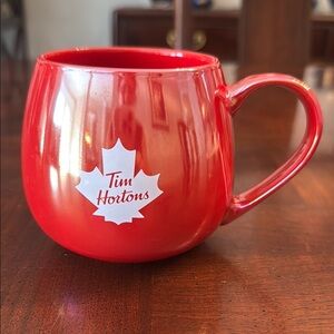 Tim Hortons Coffee Mug Red Iridescent Canada Maple Leaf Ceramic Cup 12oz 2020